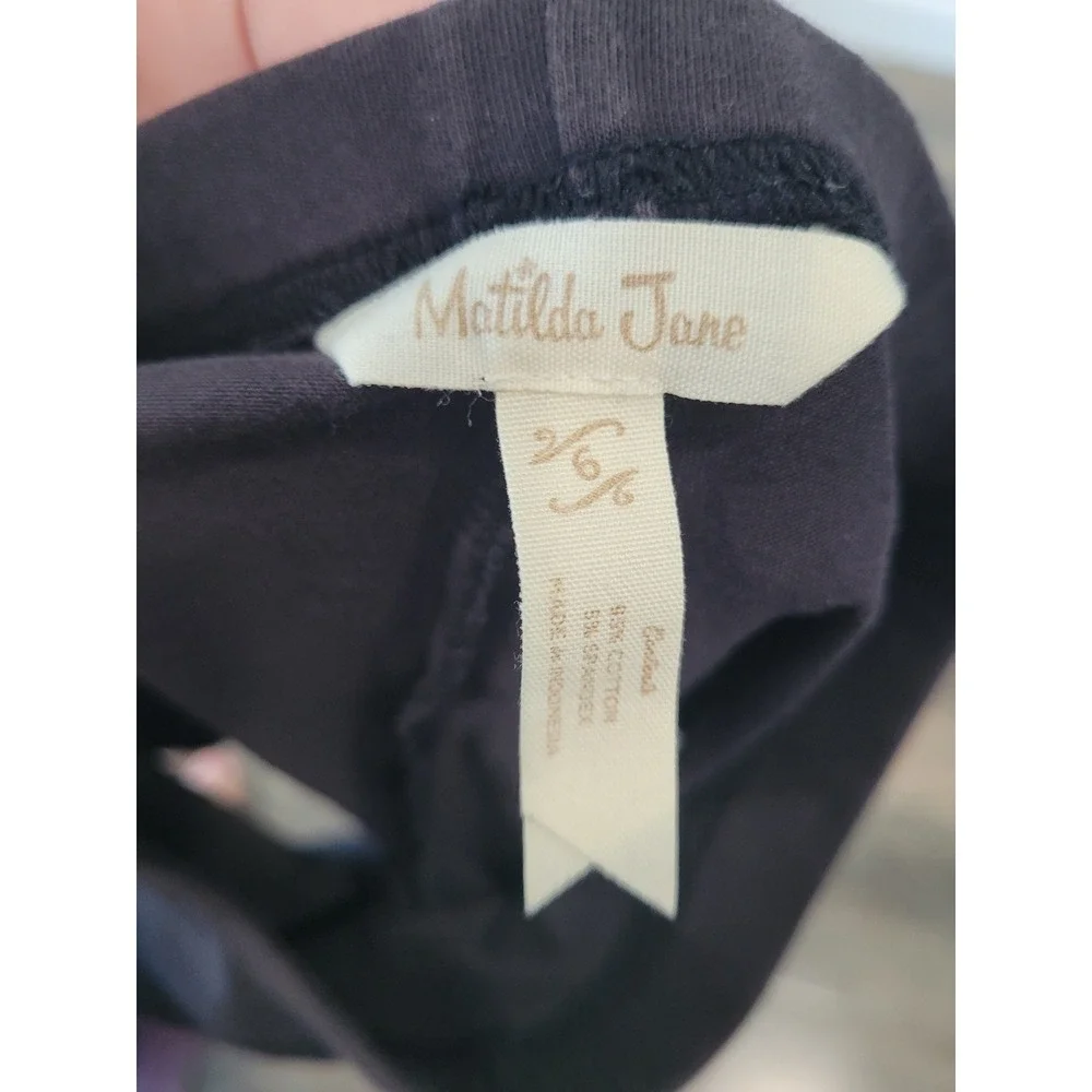 Matilda Jane Girls Ruffle Bottom Stretch Black Bike Shorts Size 6 #5 - Picture 3 of 3